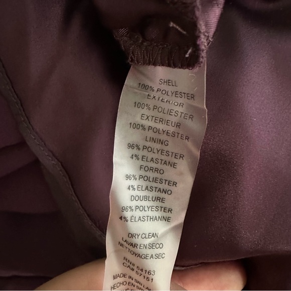 NWOT Vince Camuto Wine Sheer V neck Lined Midi Dress - classy Woman Size 2 - Picture 9 of 10